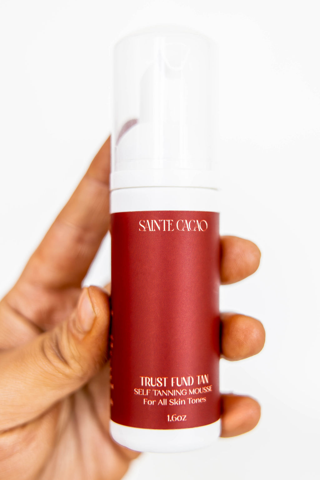 Sainte Cacao Trust Fund Tan self tan mousse bottle